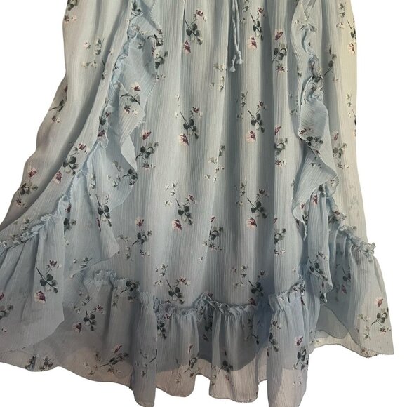Abercrombie & Fitch Womens Dress, Blue Babydoll Mini Flowy Tiered Coquette Small - Picture 5 of 11
